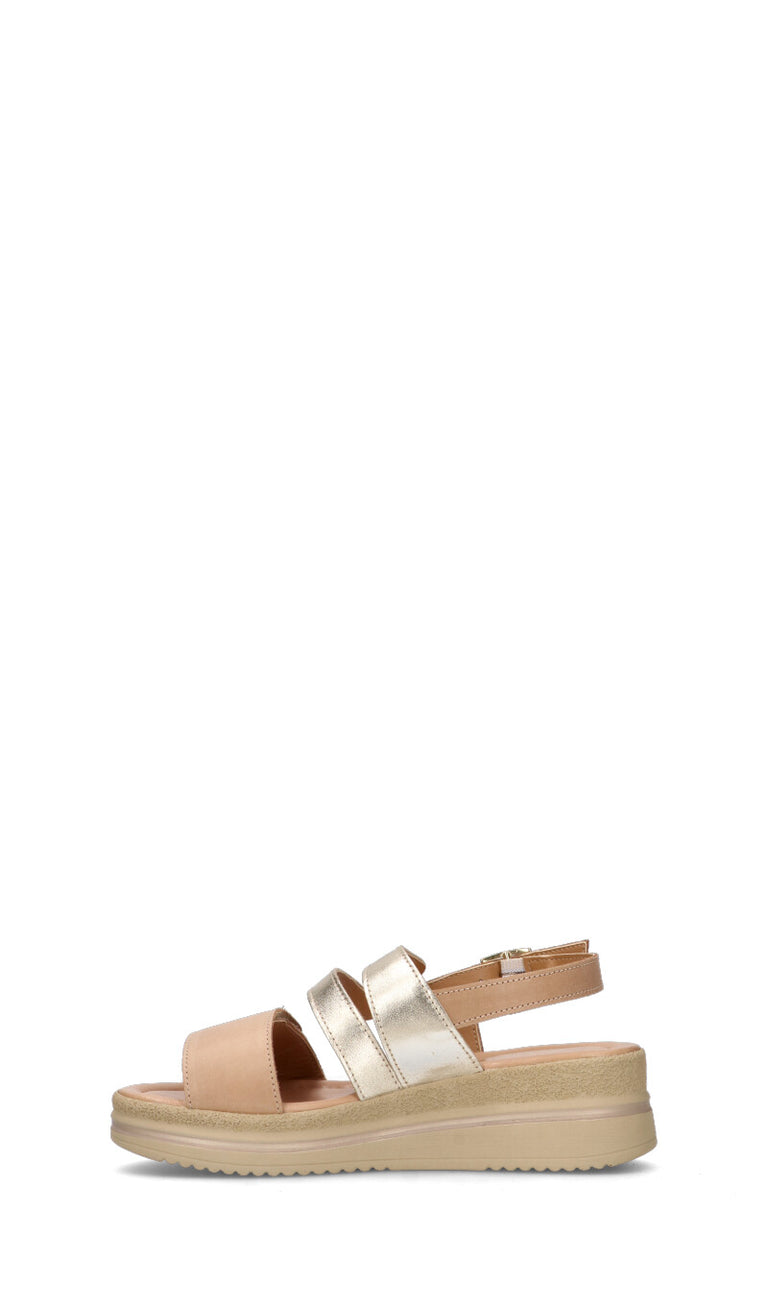 VALLEVERDE Sandalo donna beige/platino in pelle