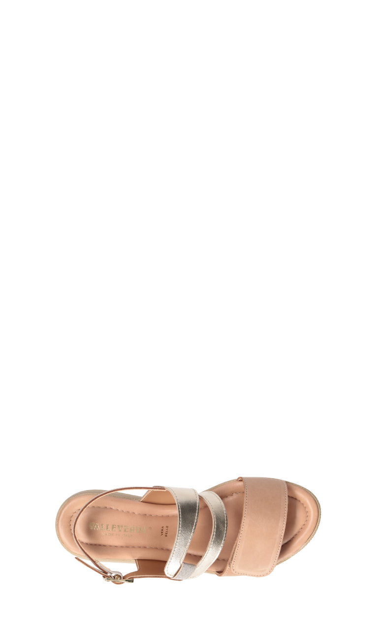 VALLEVERDE Sandalo donna beige/platino in pelle