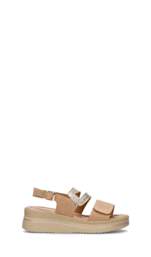VALLEVERDE Sandalo donna beige/platino in pelle