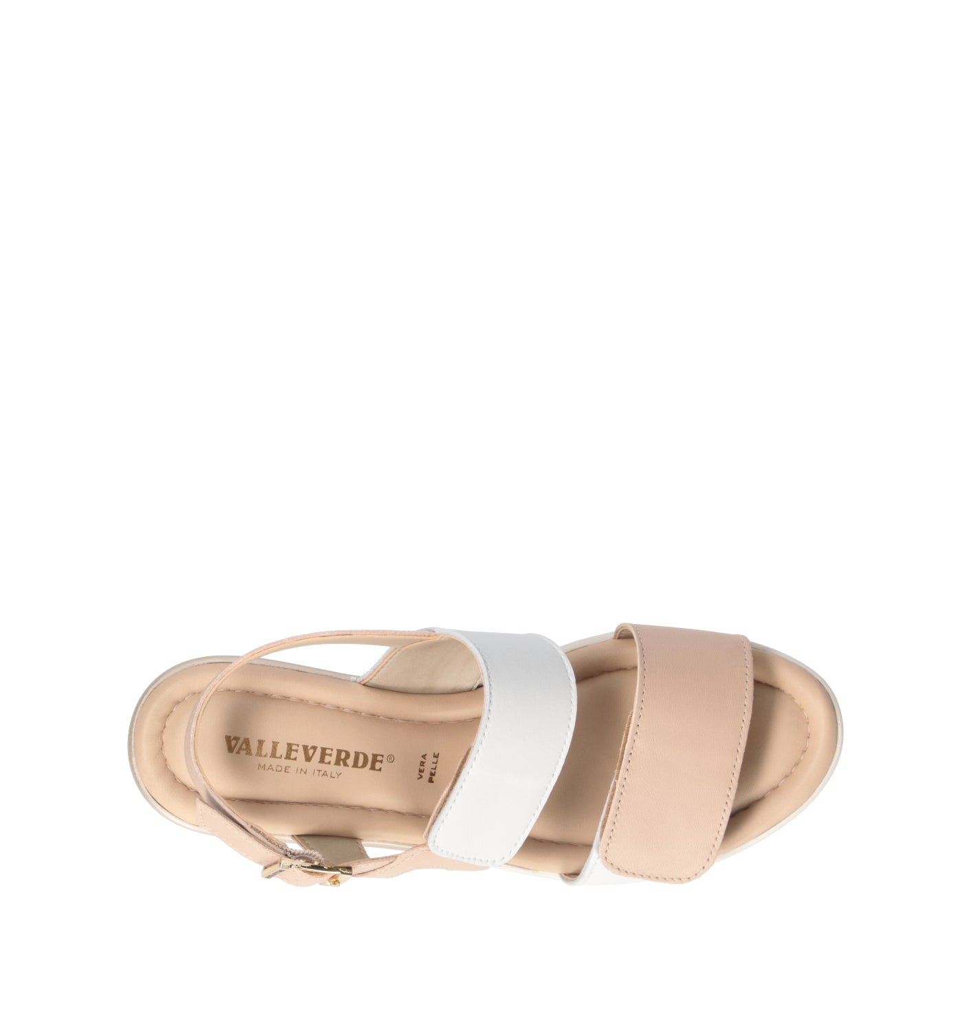 VALLEVERDE Sandalo donna bianco/beige in pelle