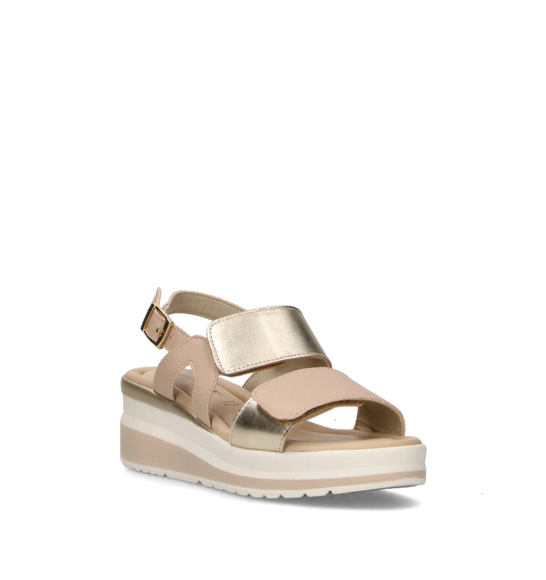VALLEVERDE Sandalo donna platino in pelle