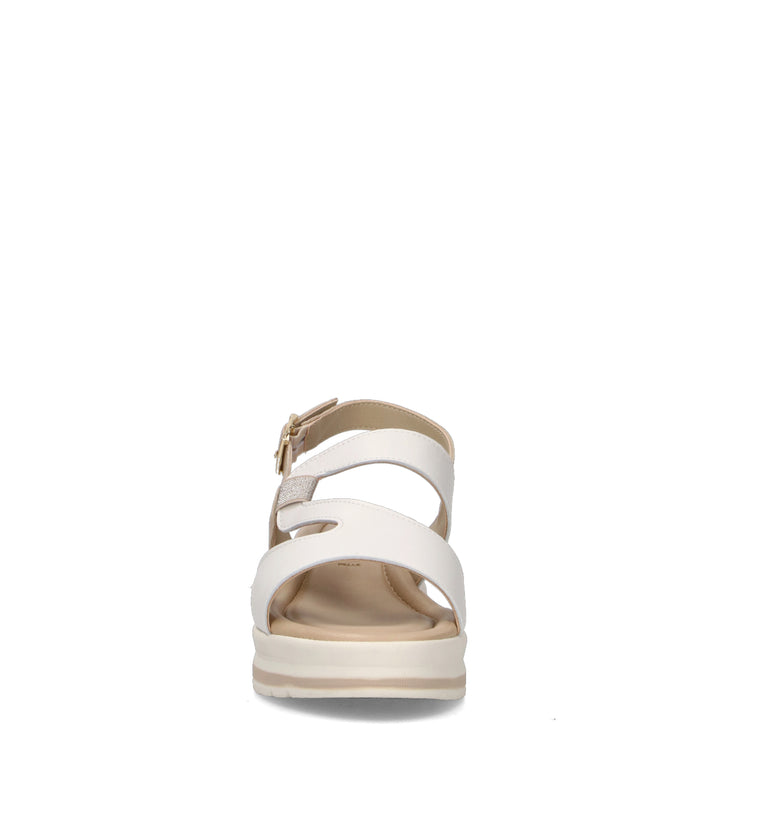 VALLEVERDE Sandalo donna bianco/beige in pelle