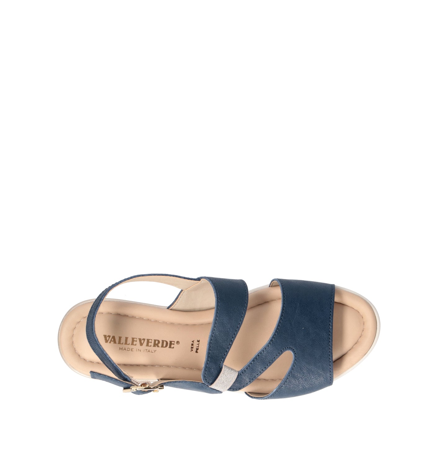 VALLEVERDE Sandalo donna blu in pelle