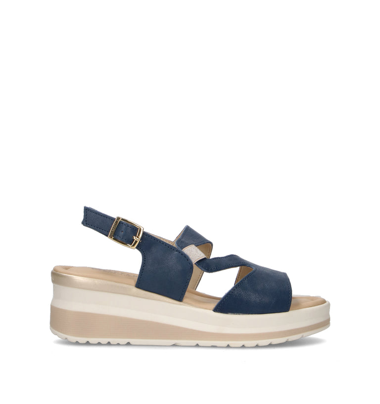 VALLEVERDE Sandalo donna blu in pelle