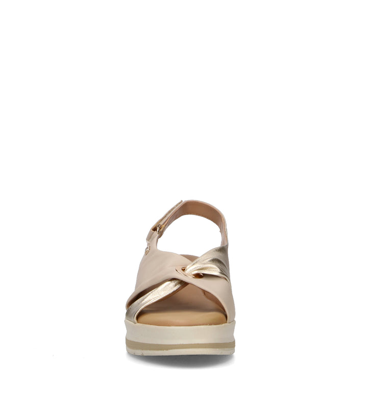 VALLEVERDE Sandalo donna sabbia in pelle