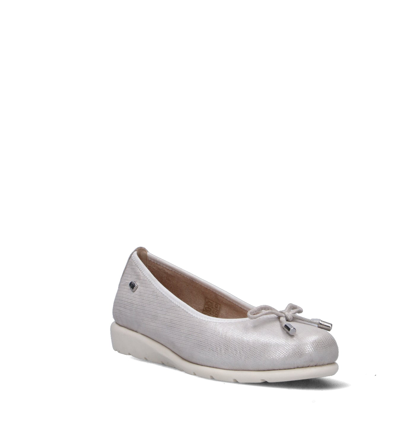 VALLEVERDE Ballerina donna argento in pelle