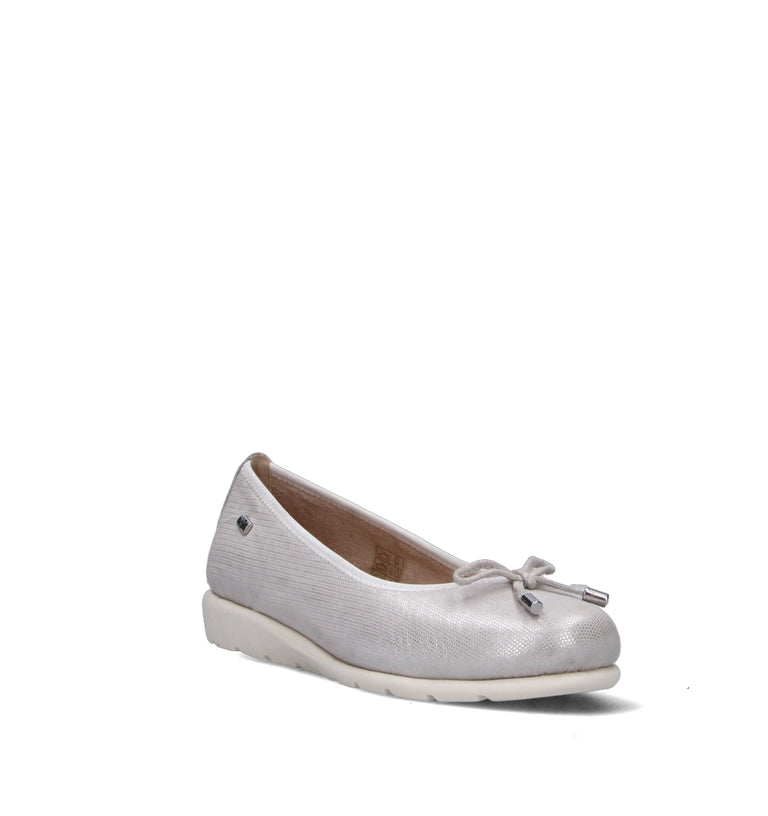 VALLEVERDE Ballerina donna argento in pelle