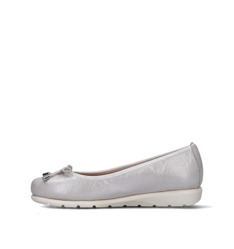 VALLEVERDE Ballerina donna argento in pelle