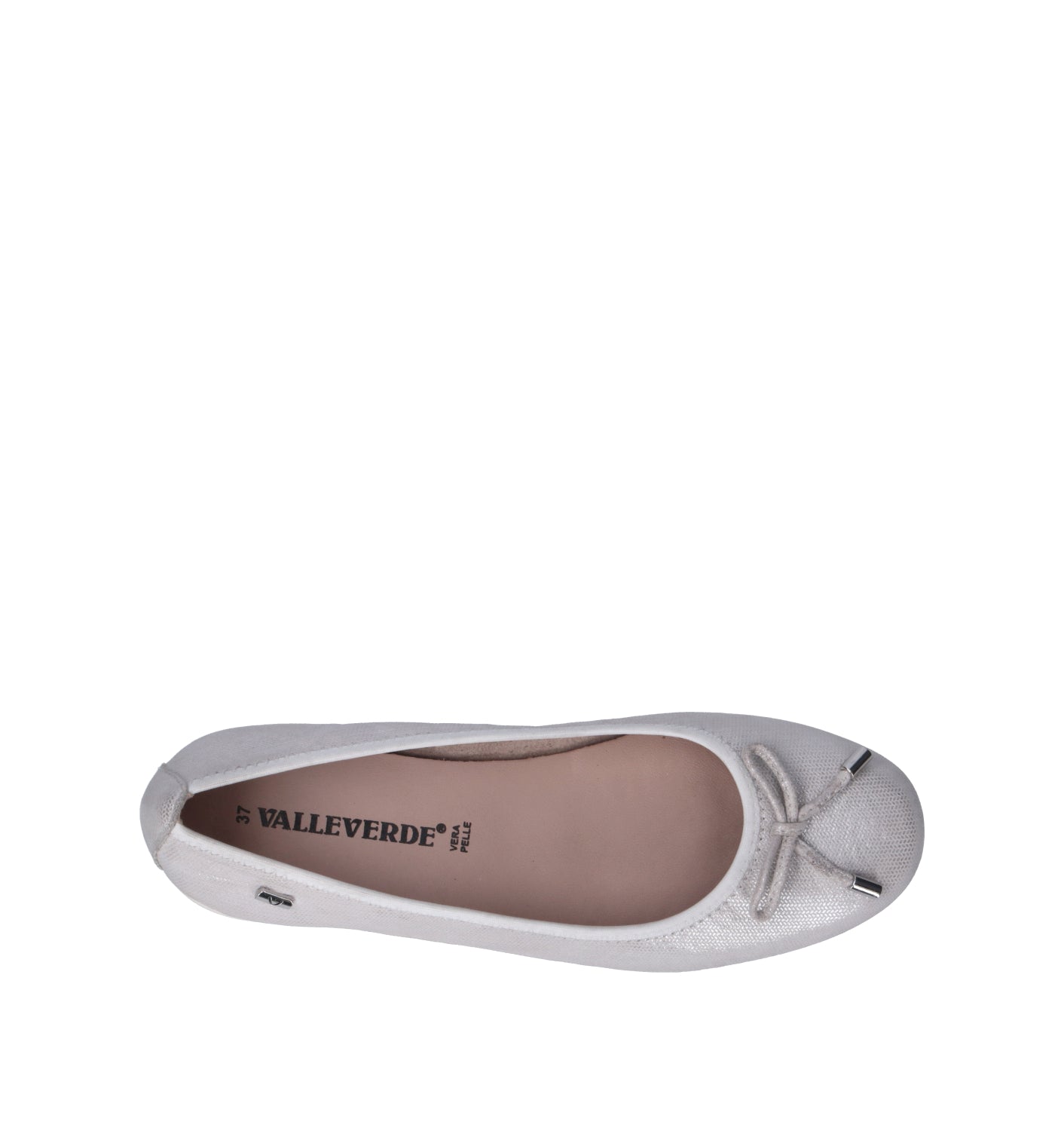 VALLEVERDE Ballerina donna argento in pelle