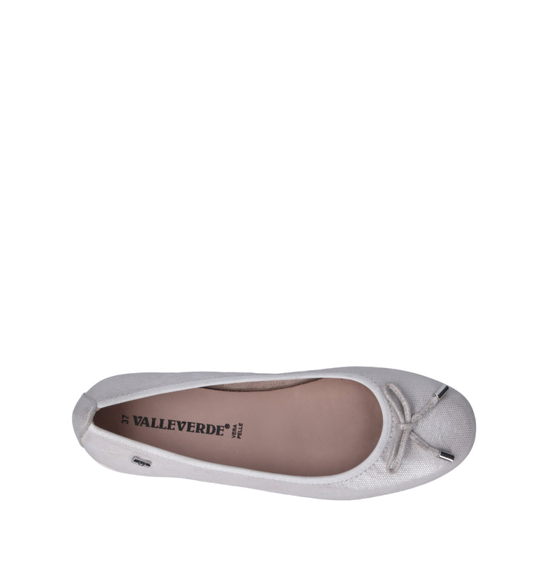 VALLEVERDE Ballerina donna argento in pelle
