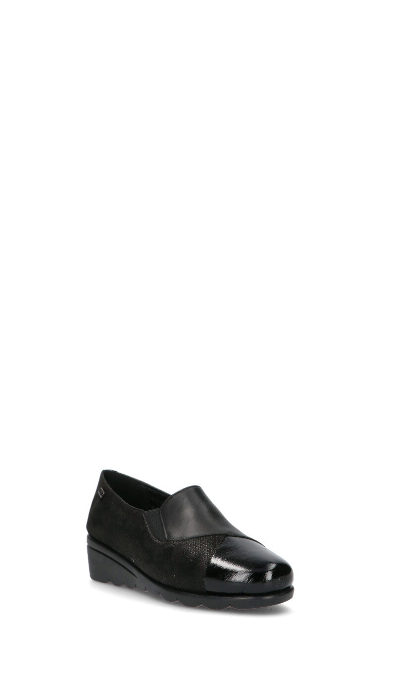 VALLEVERDE Mocassino comfort donna nero in pelle