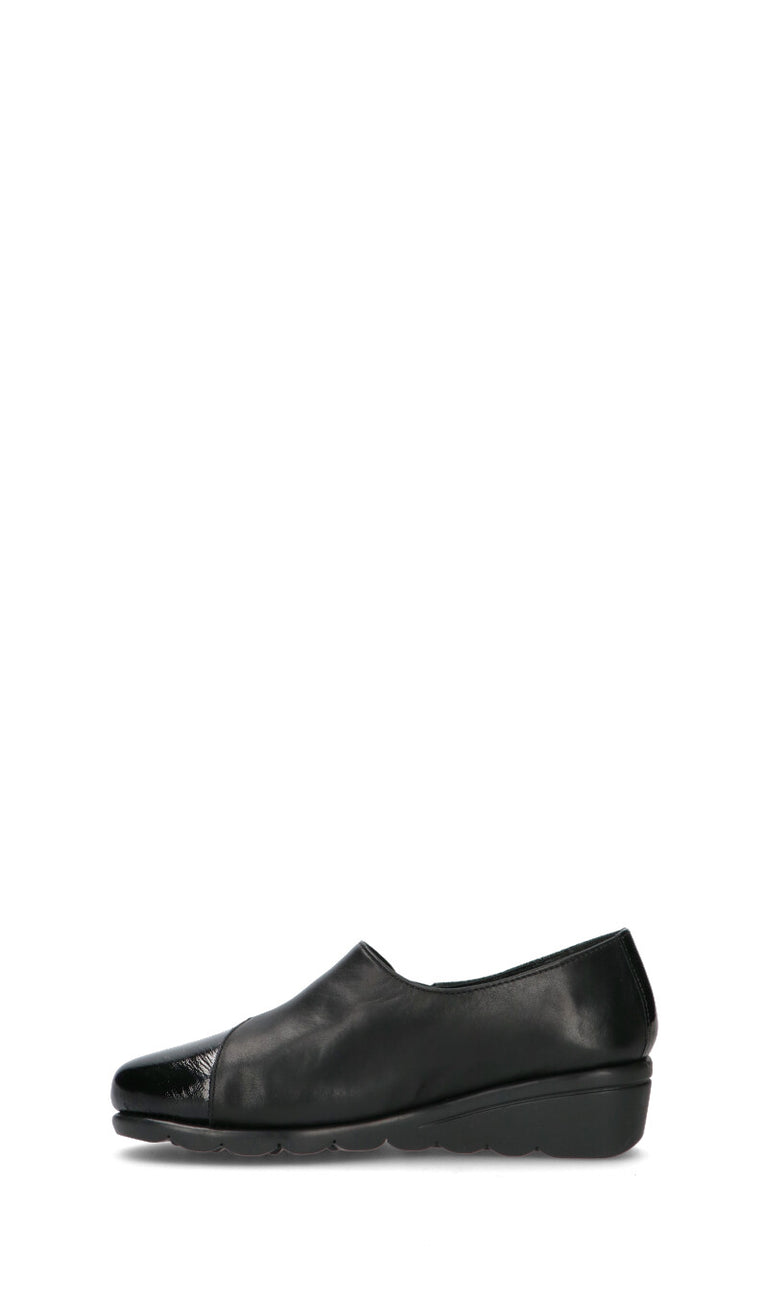 VALLEVERDE Mocassino comfort donna nero in pelle