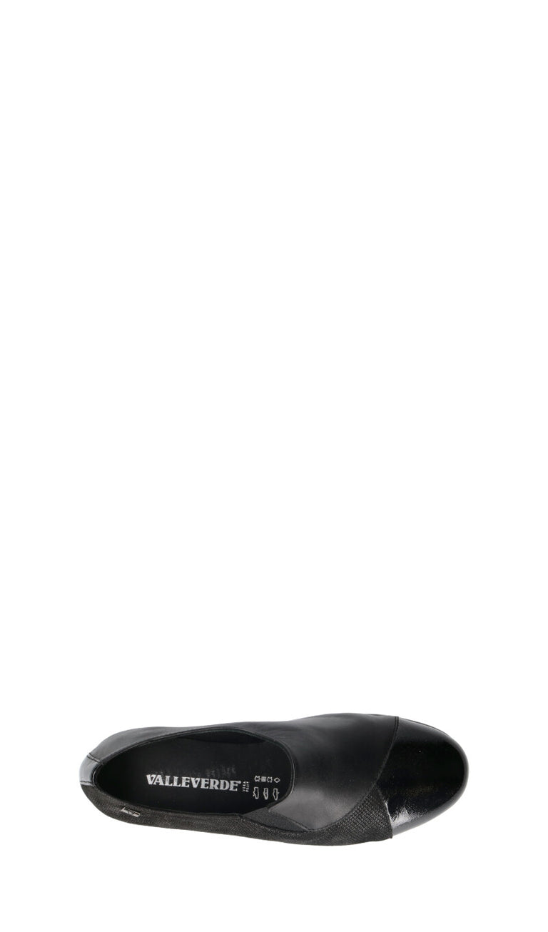 VALLEVERDE Mocassino comfort donna nero in pelle