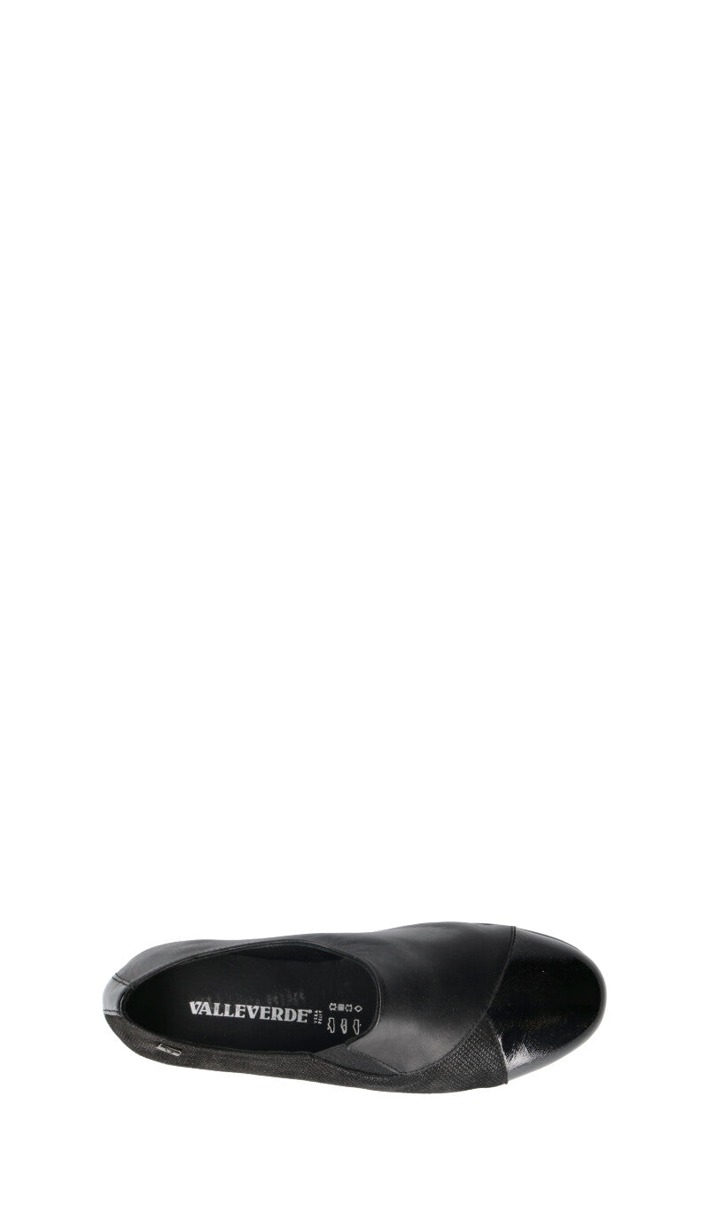 VALLEVERDE Mocassino comfort donna nero in pelle