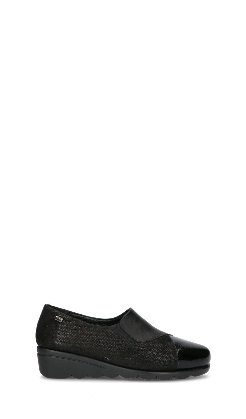 VALLEVERDE Mocassino comfort donna nero in pelle