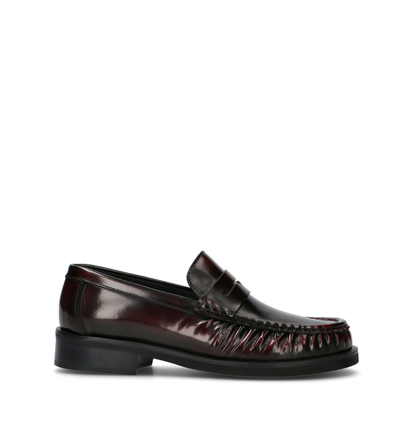 POEVE Mocassino donna bordeaux in pelle