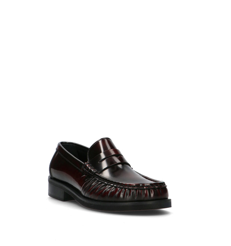 POEVE Mocassino donna bordeaux in pelle