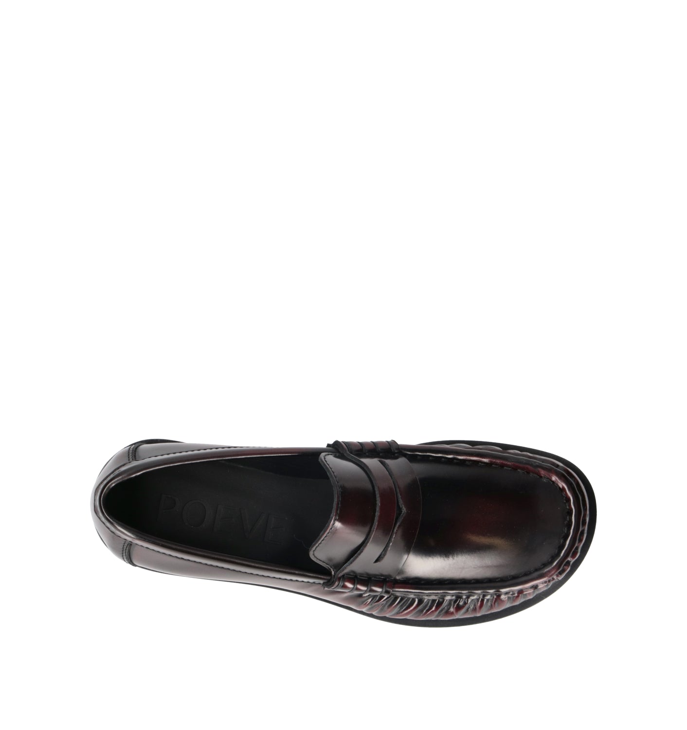 POEVE Mocassino donna bordeaux in pelle