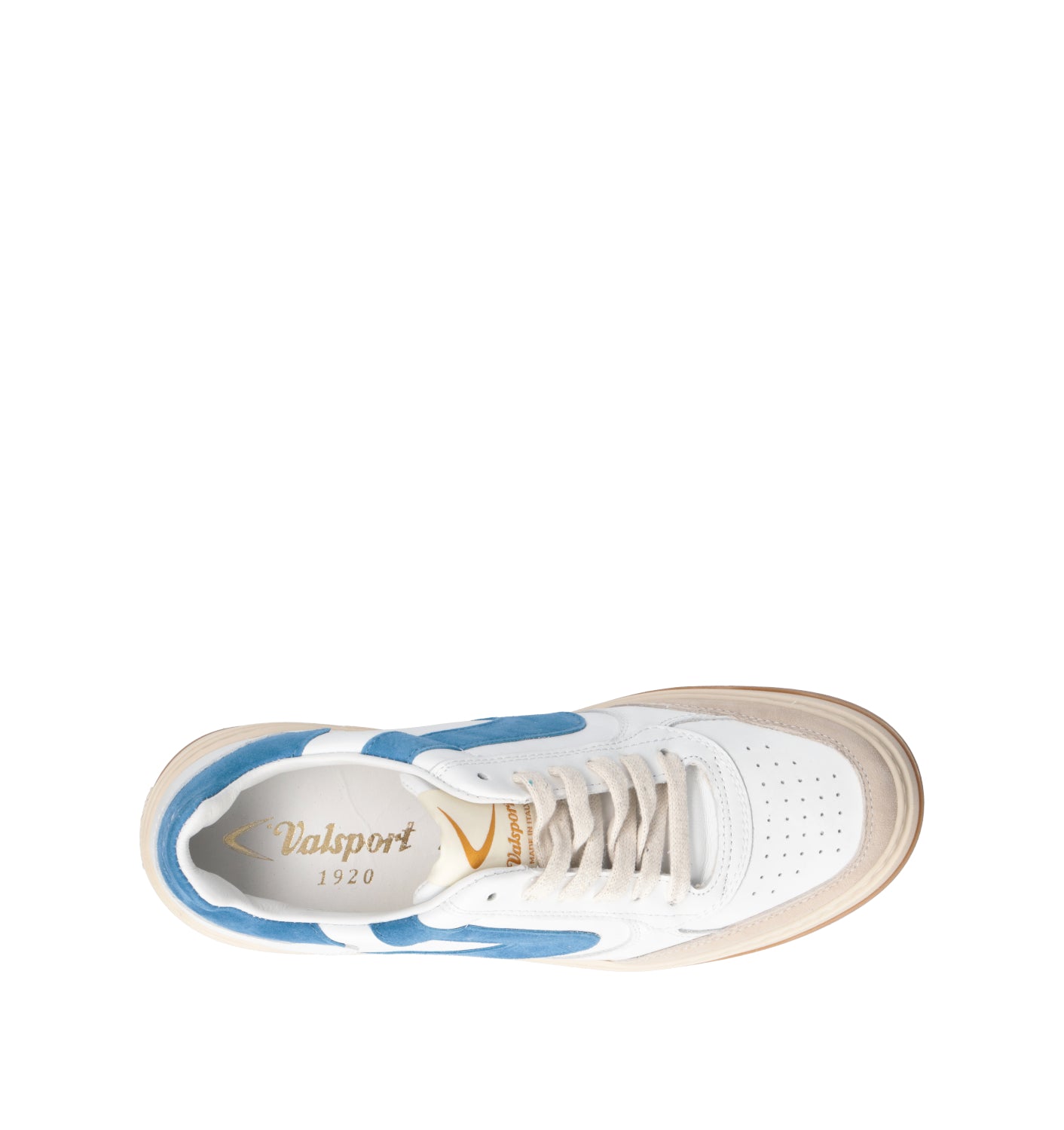 VALSPORT Sneaker uomo bianca/azzurra in pelle