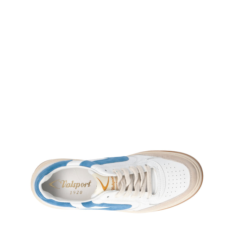 VALSPORT Sneaker uomo bianca/azzurra in pelle