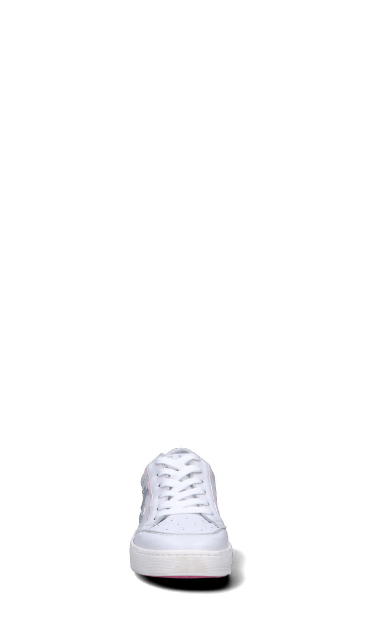 GIO+ Sneaker donna bianca/rosa/argento in pelle