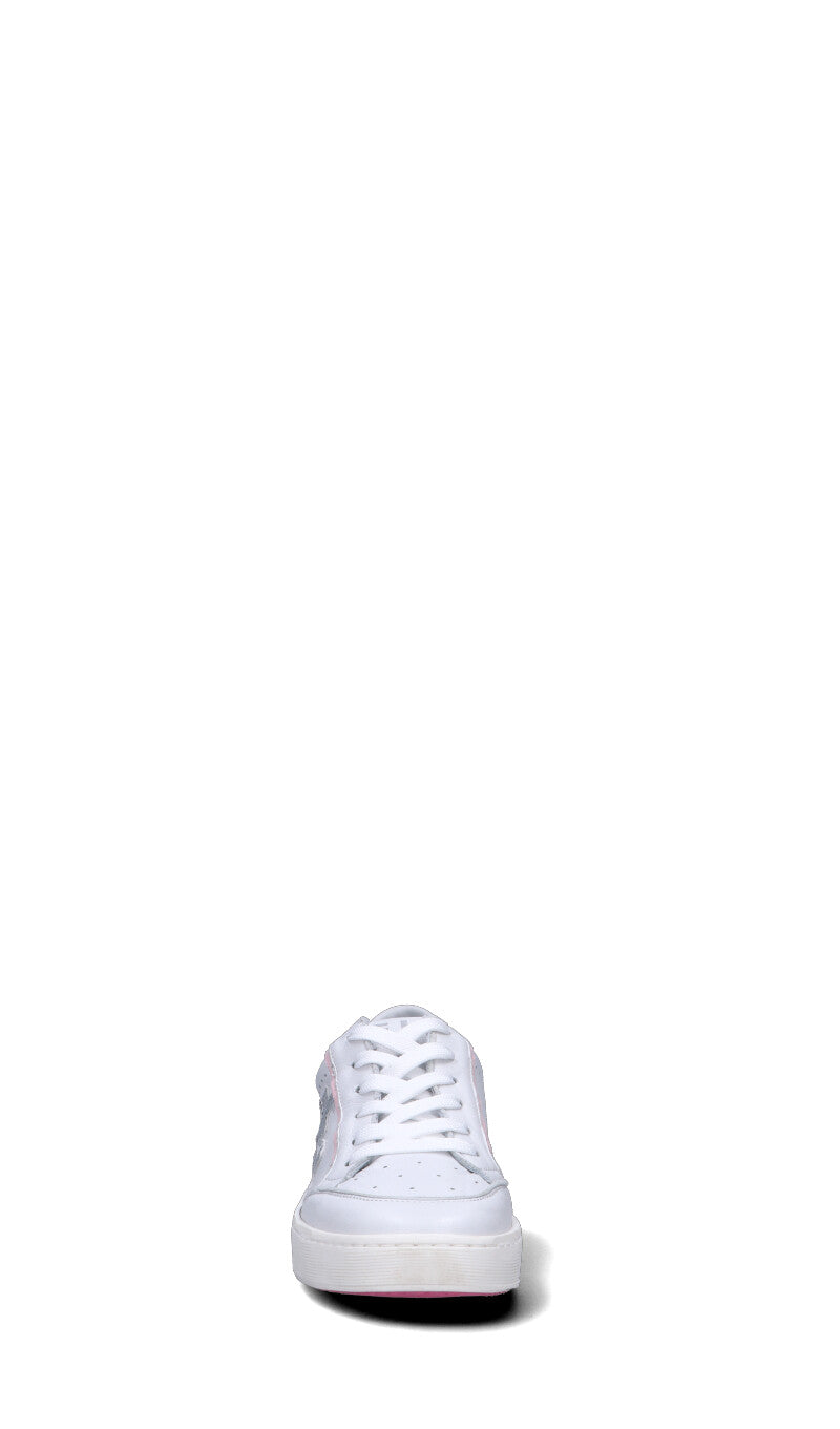 GIO+ Sneaker donna bianca/rosa/argento in pelle