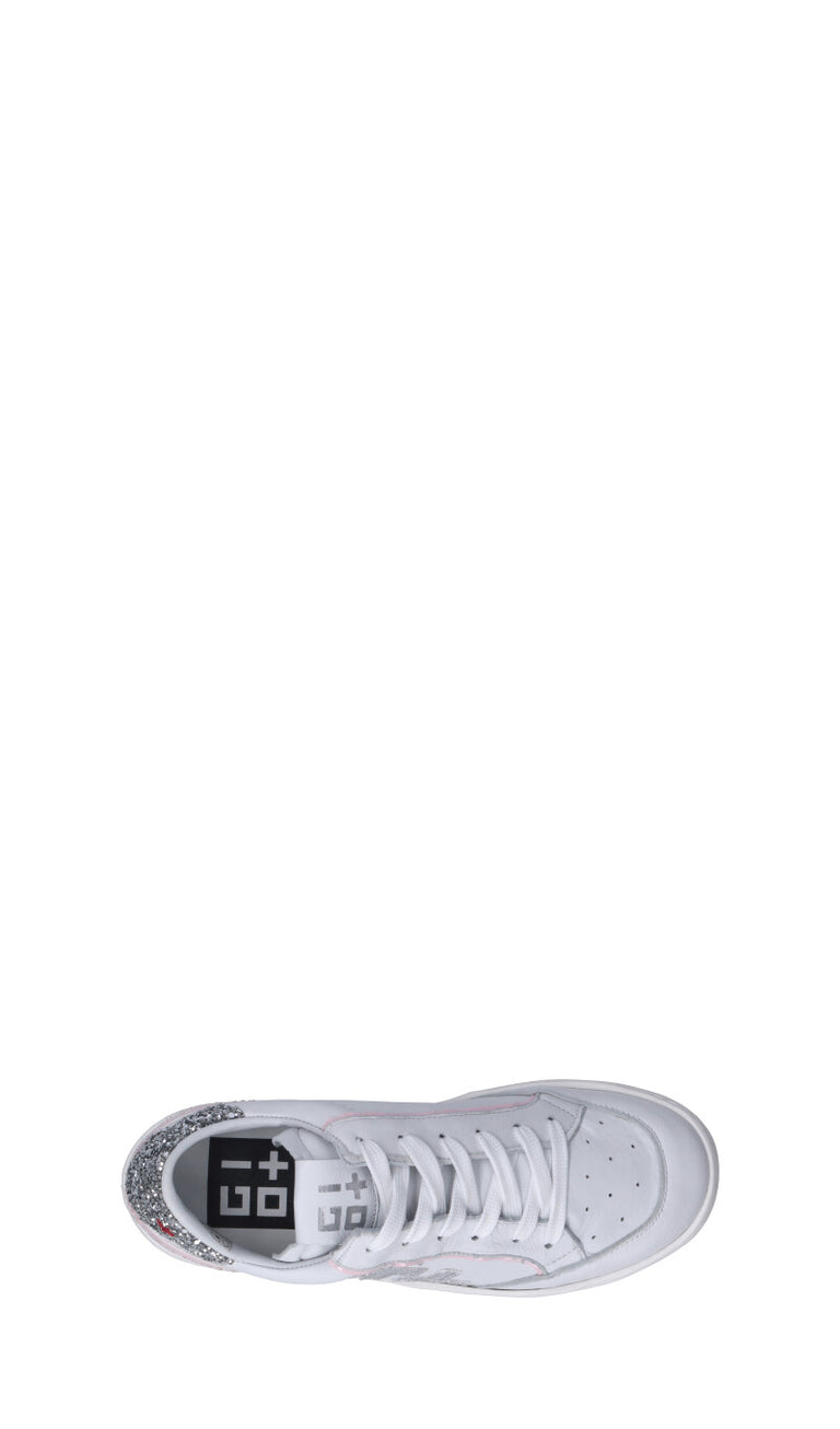 GIO+ Sneaker donna bianca/rosa/argento in pelle