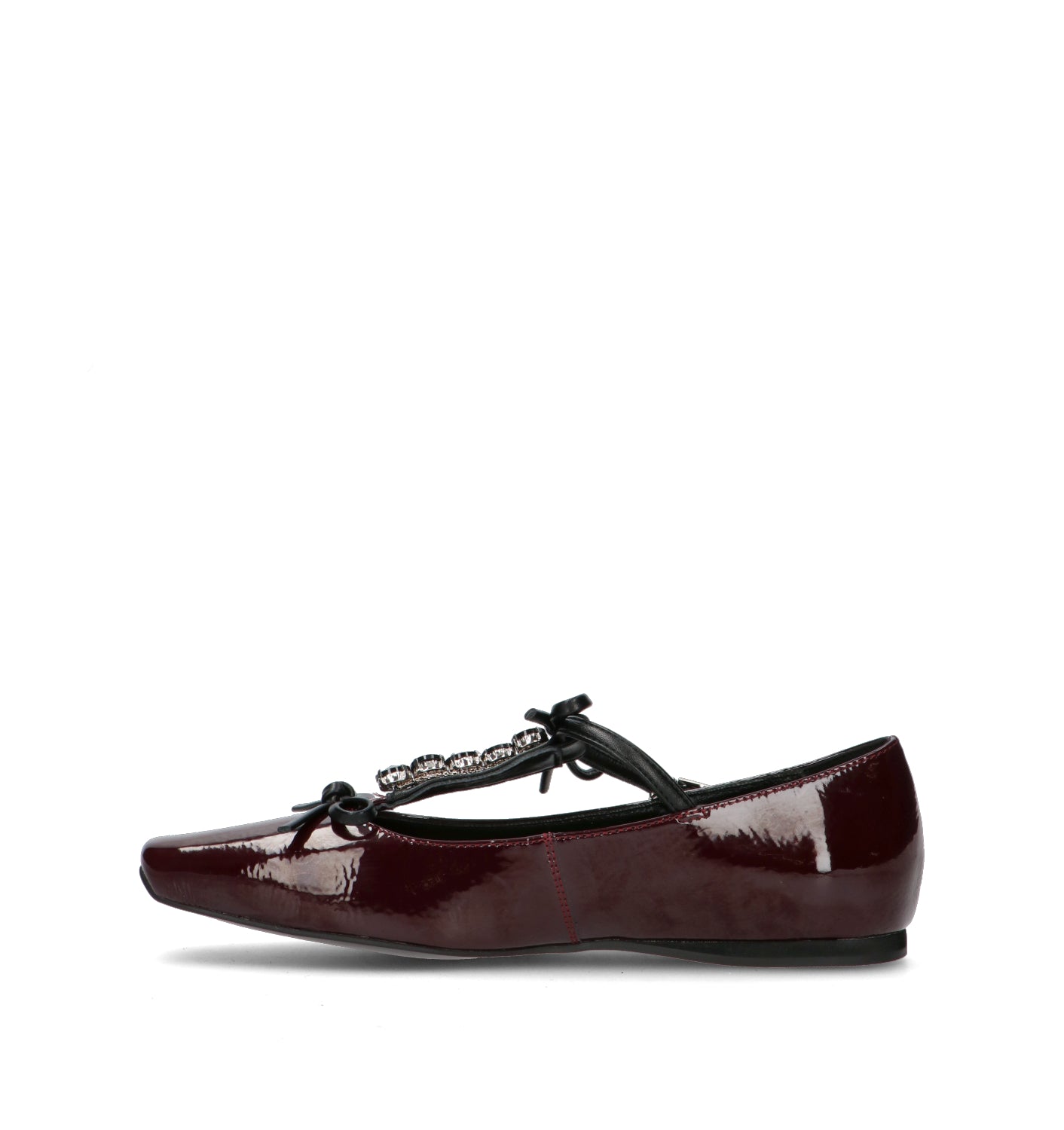 LUCIANO BARACHINI Ballerina donna bordeaux in pelle