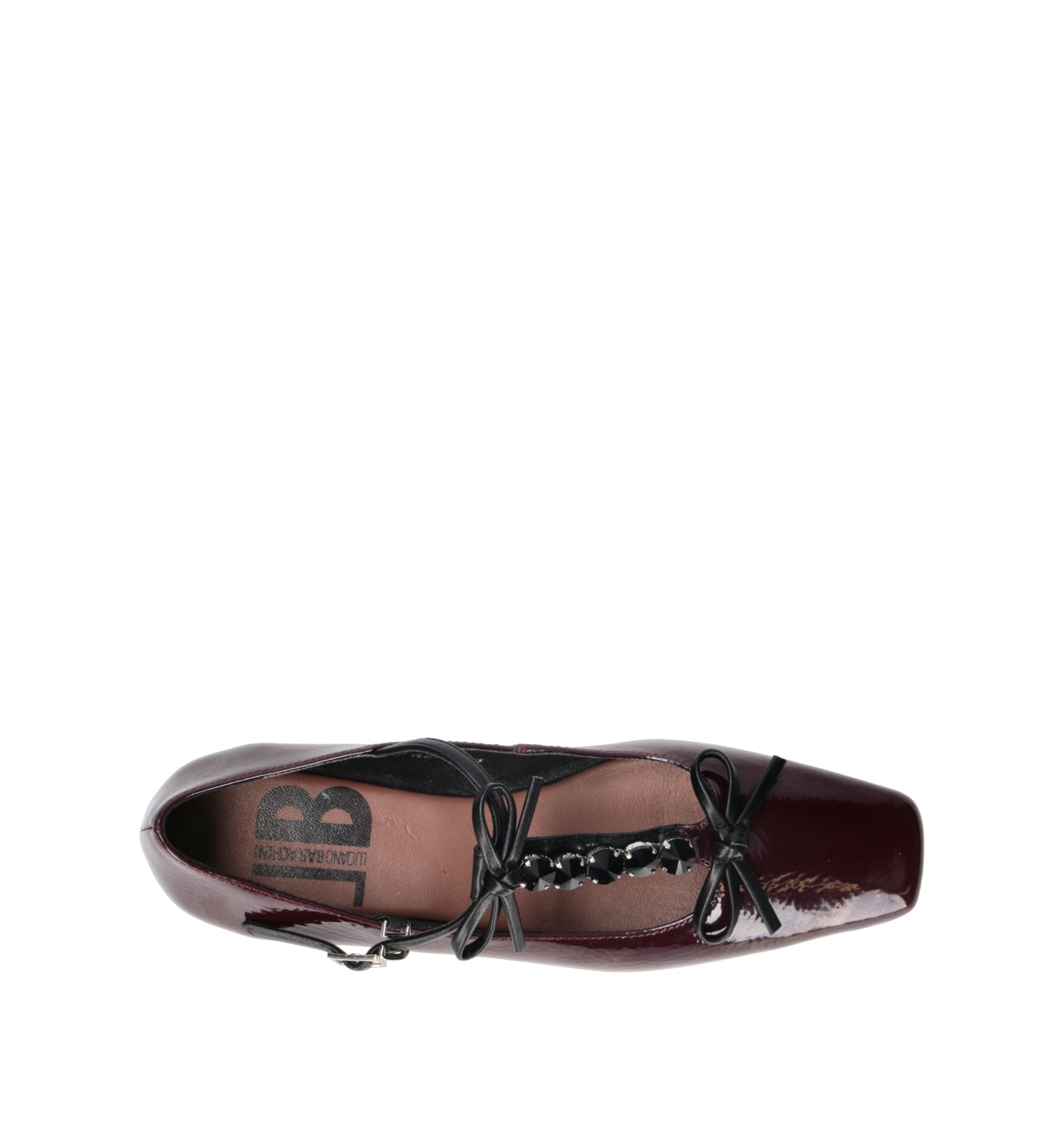 LUCIANO BARACHINI Ballerina donna bordeaux in pelle