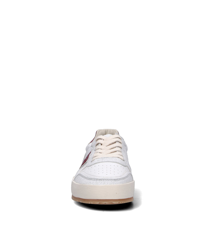 PHILIPPE MODEL Sneaker donna bianca/bordeaux in pelle