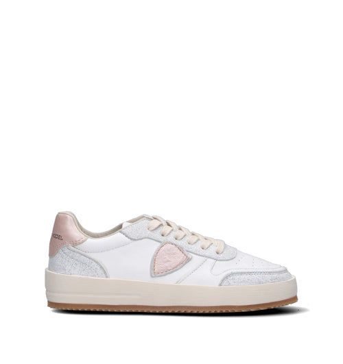 PHILIPPE MODEL Sneaker donna bianca/rosa in pelle
