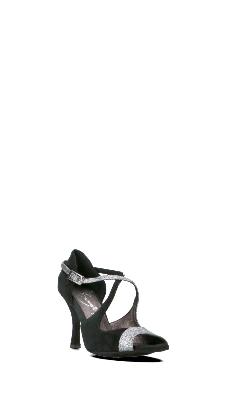 VOLVER Sandalo alto donna nero/argento
