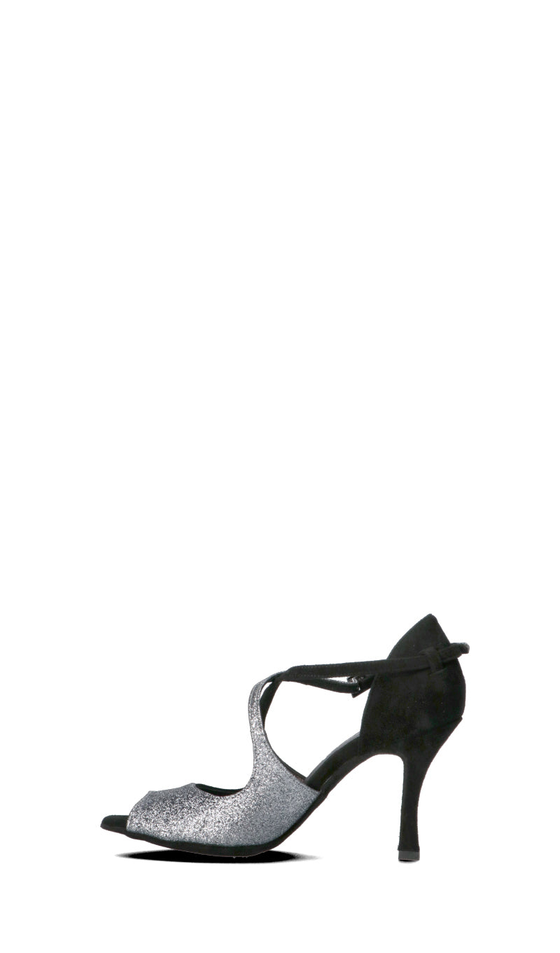 VOLVER Sandalo alto donna nero/argento