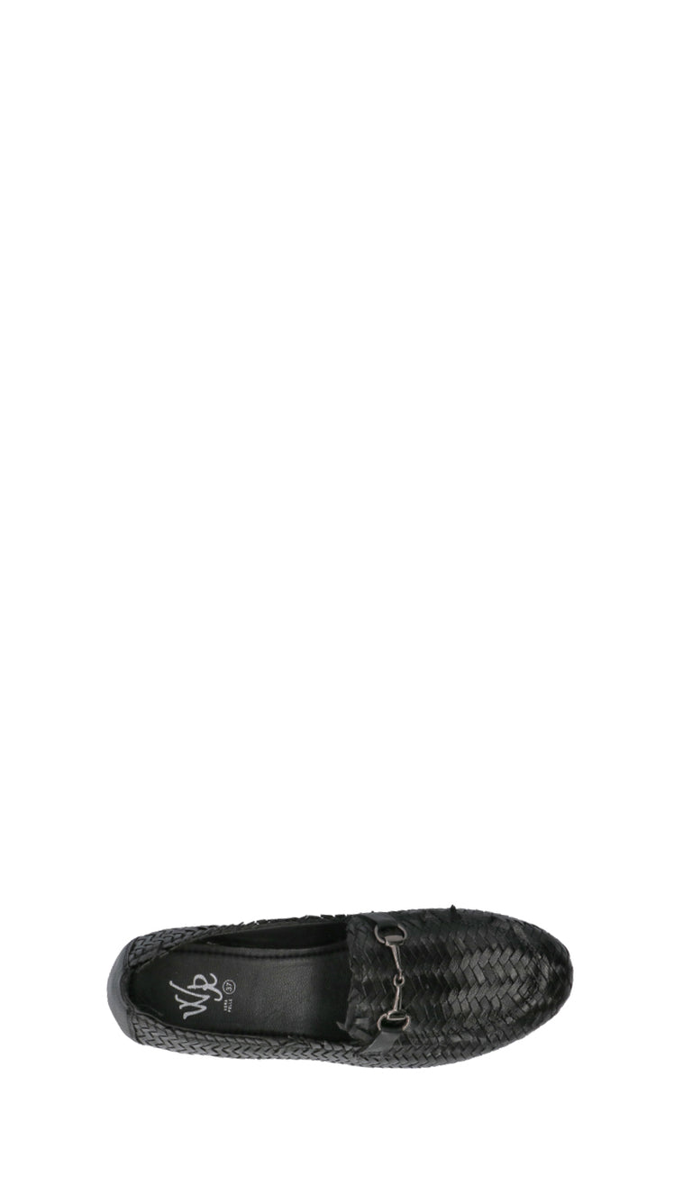 VR Mocassino donna nero in pelle