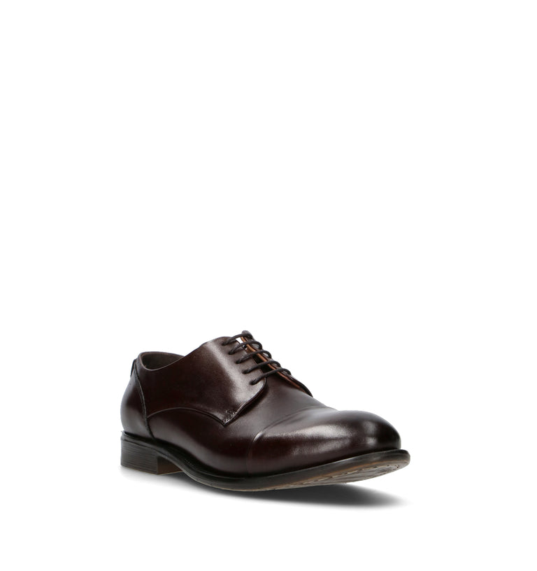 FRICKY Stringata uomo marrone in pelle