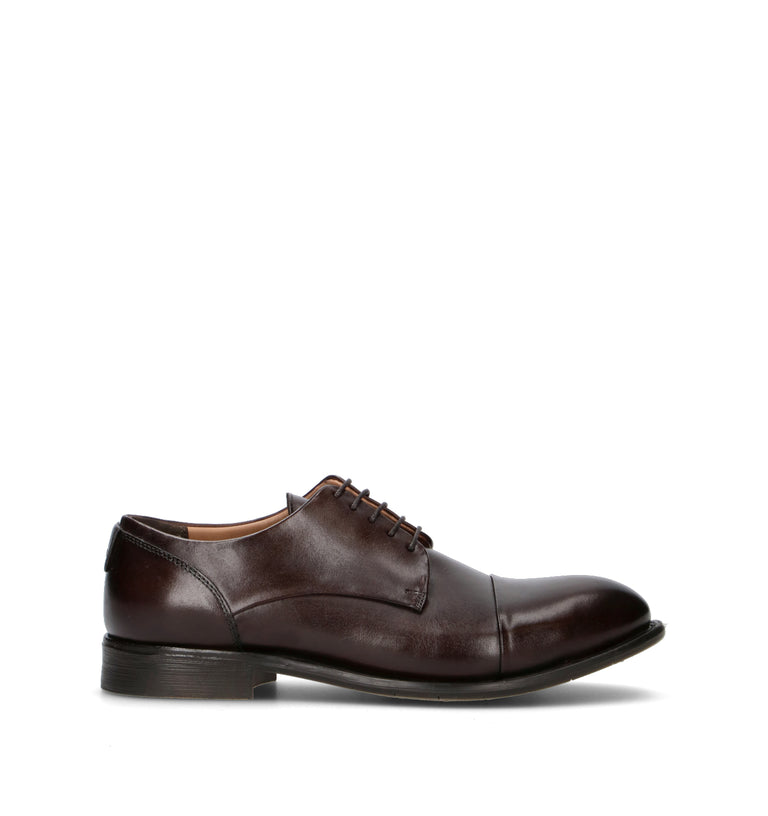 FRICKY Stringata uomo marrone in pelle