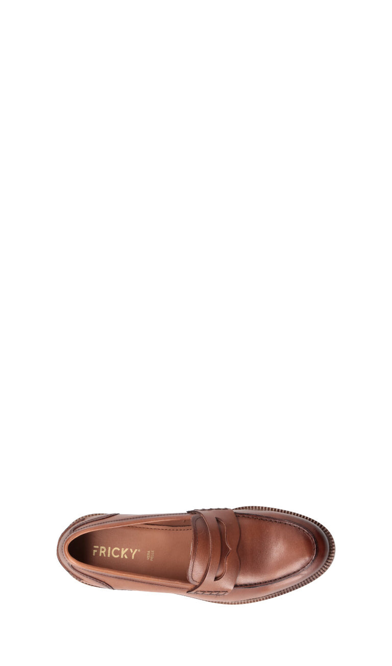 FRICKY Mocassino donna cuoio in pelle