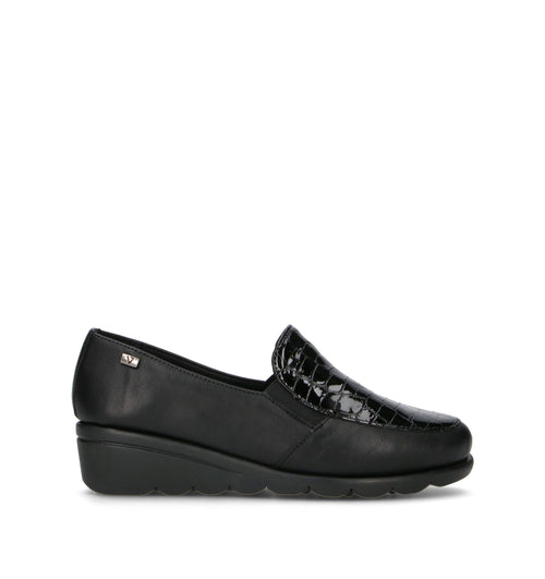 VALLEVERDE Mocassino donna nero in pelle
