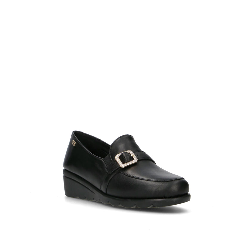 VALLEVERDE Mocassino donna nero in pelle