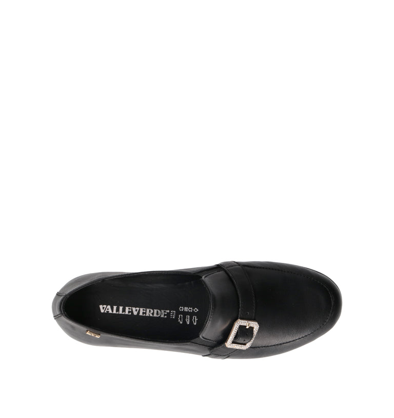 VALLEVERDE Mocassino donna nero in pelle