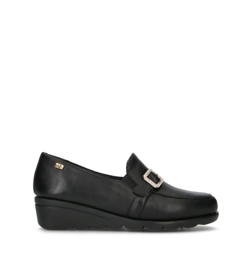 VALLEVERDE Mocassino donna nero in pelle