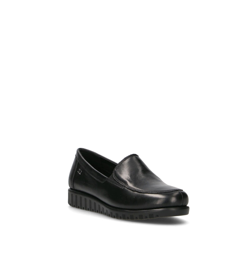 VALLEVERDE Mocassino donna nero in pelle