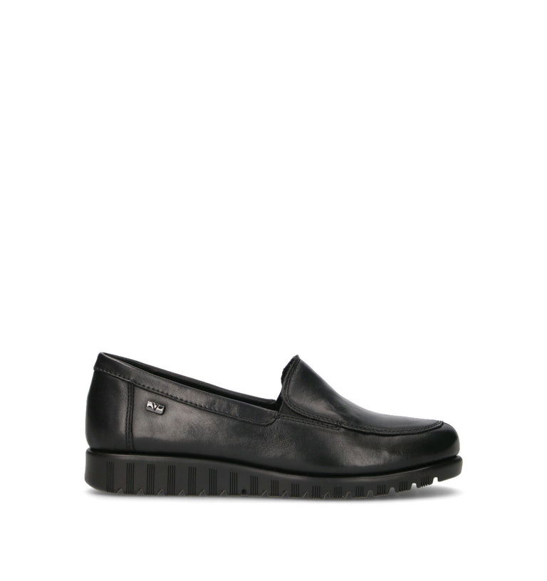 VALLEVERDE Mocassino donna nero in pelle