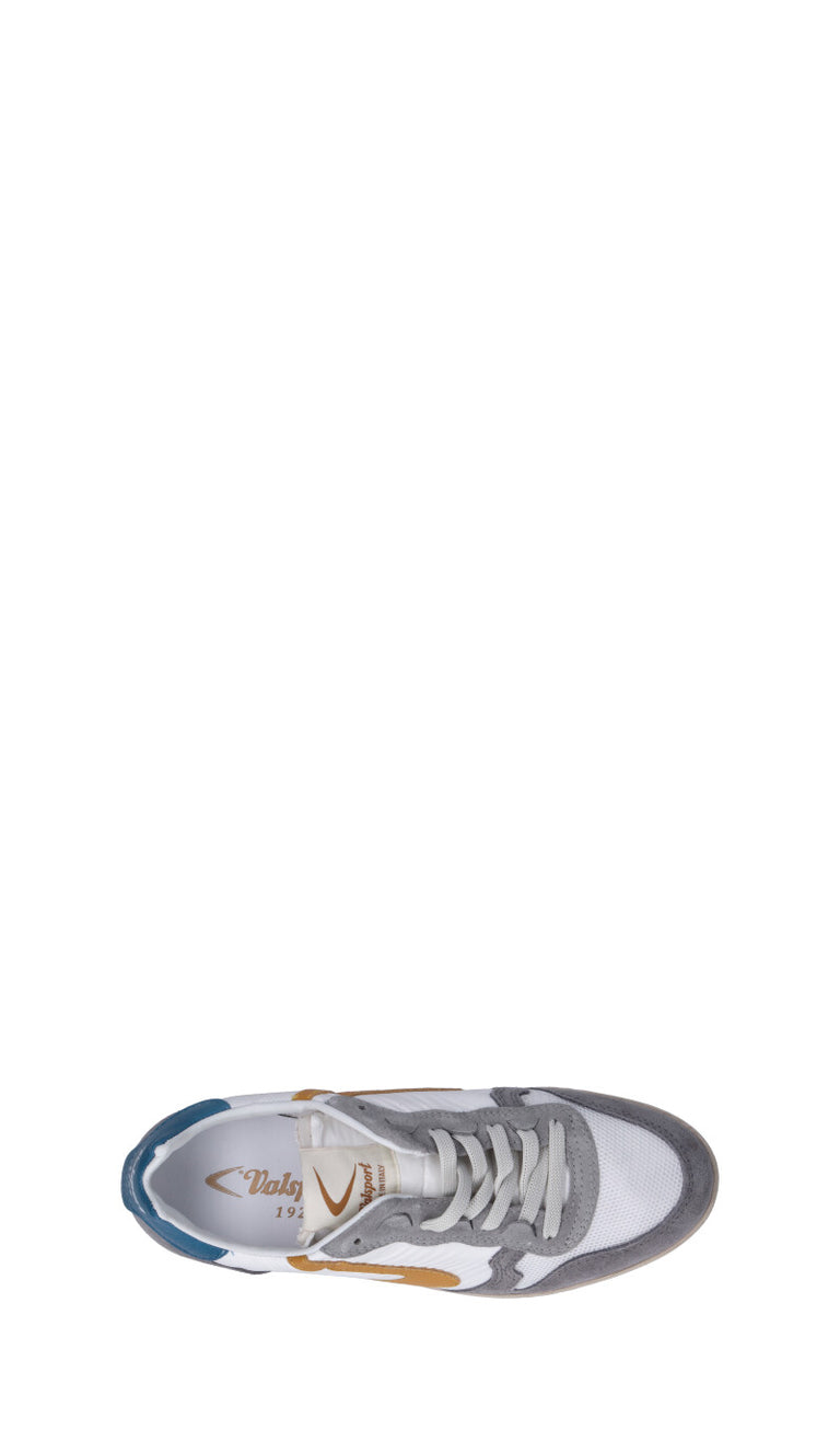 VALSPORT Sneaker uomo bianca/grigia/gialla/azzurra in suede