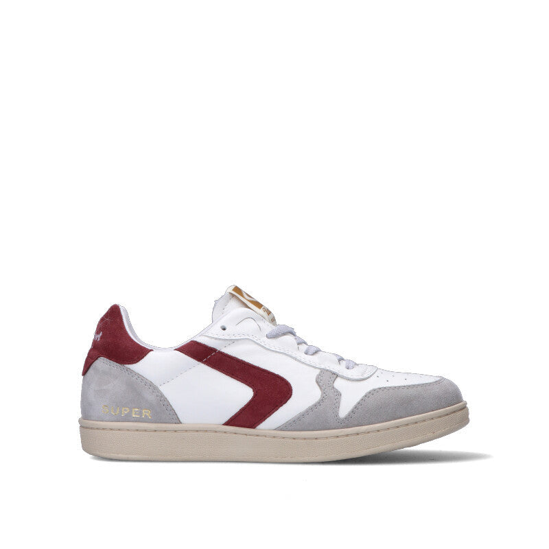 VALSPORT Sneaker uomo bianca/bordeaux in pelle