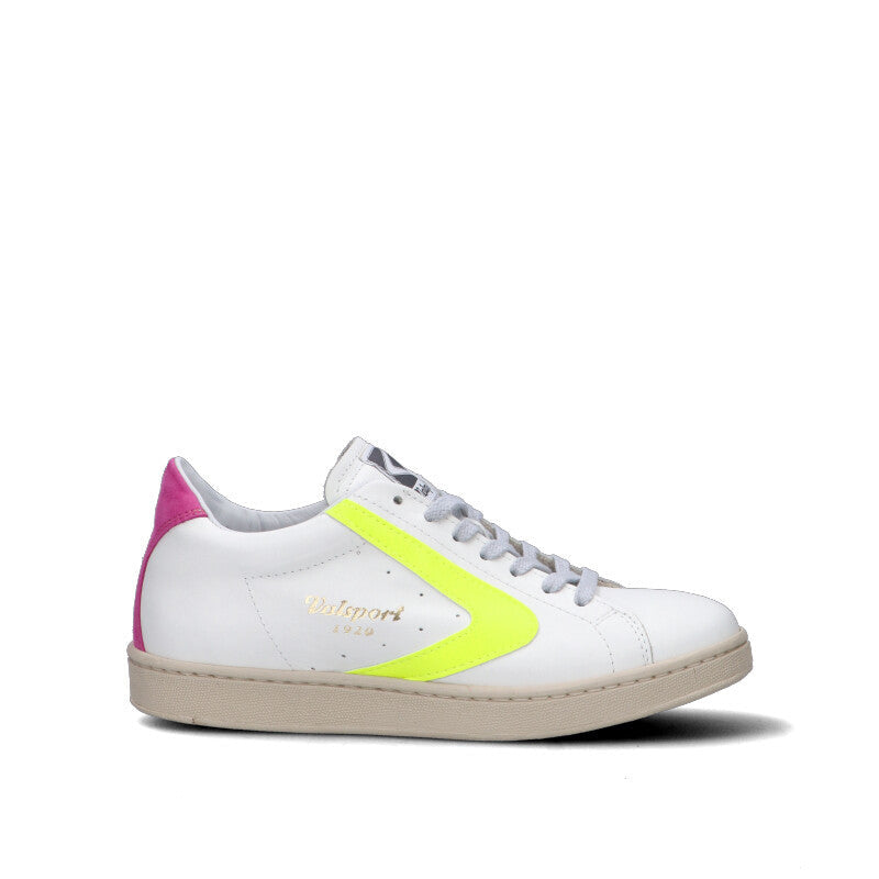 VALSPORT Sneaker donna bianca/gialla/fucsia in pelle