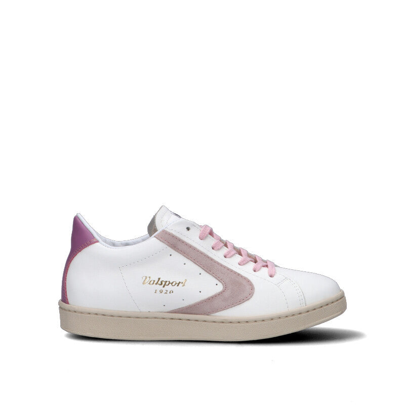 VALSPORT Sneaker donna bianca/rosa in pelle