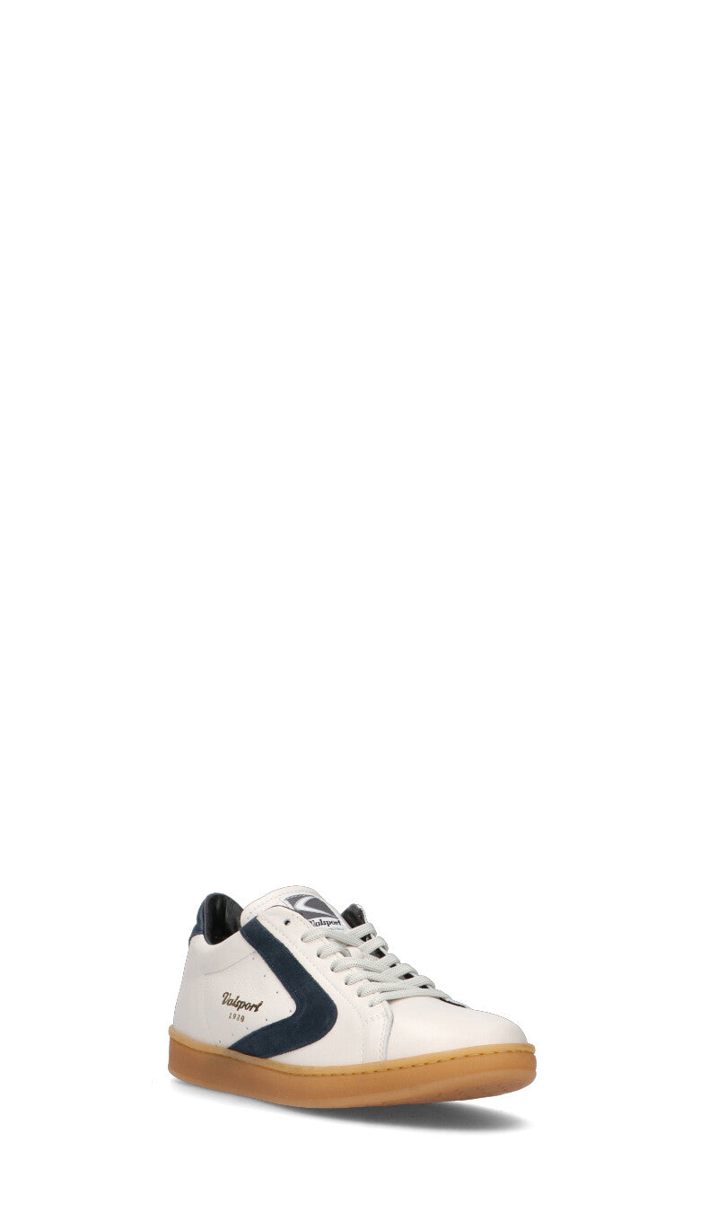 VALSPORT - TOURNAMENT LEATHER HONEY SOLE Sneaker uomo bianca/blu in pelle