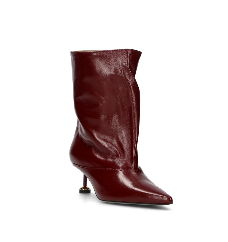 WO MILANO Tronchetto donna bordeaux in pelle