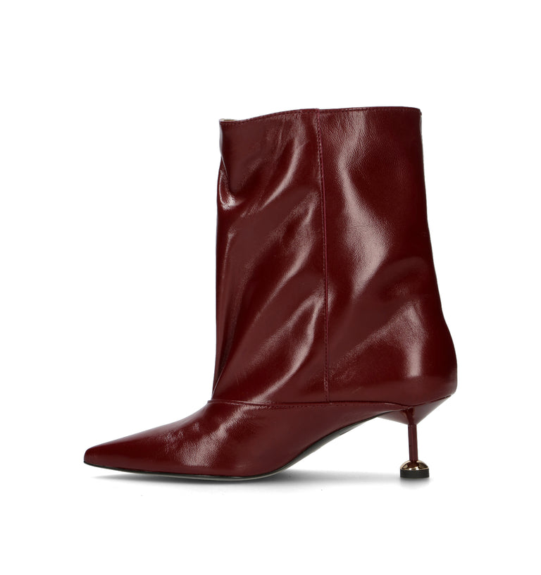 WO MILANO Tronchetto donna bordeaux in pelle